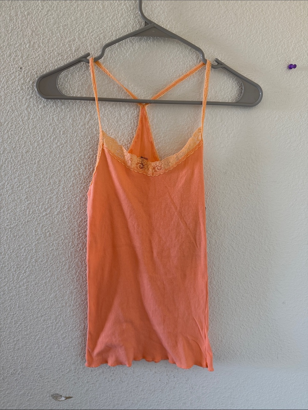 Brandy melville coral peach Esme lace Racerback long tank